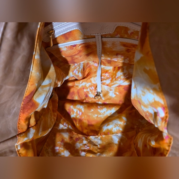 Marc Fisher Rock Star Tote (Glossy Black w/ Tan Handles/Trim) - Picture 6 of 7